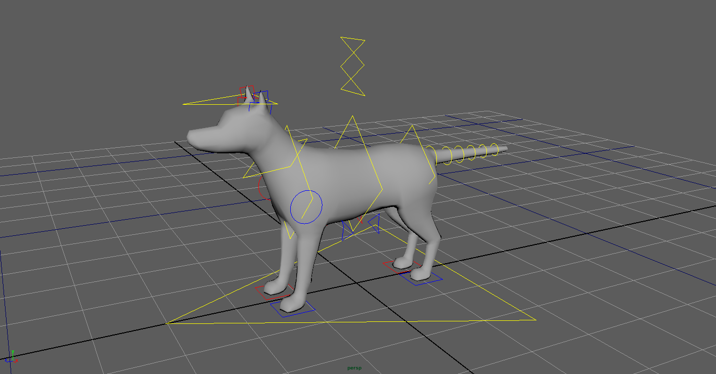 Quadruped Dog Rig Control Surfaces