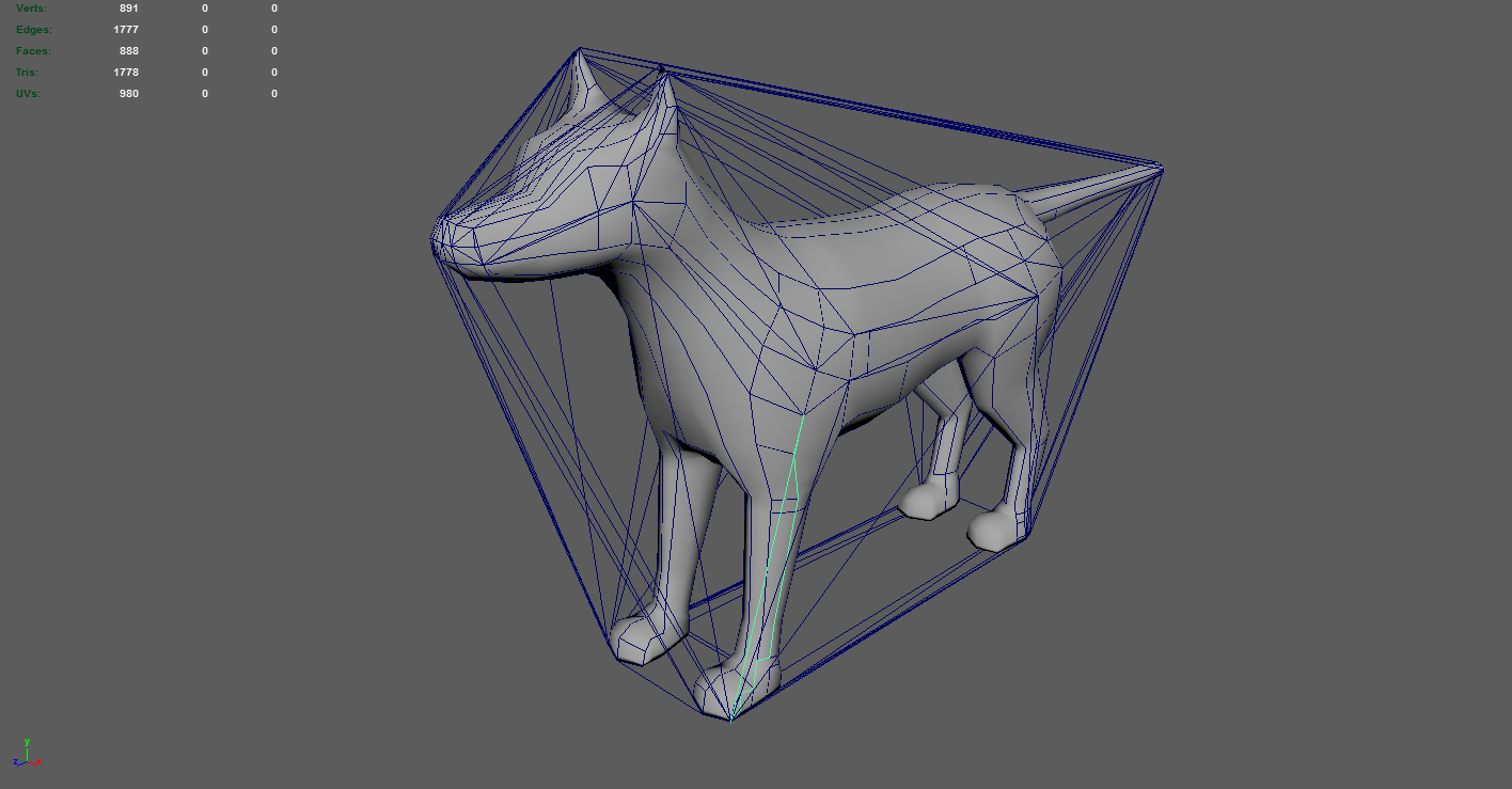 Projection of a convex hull edge onto the model